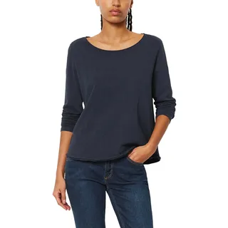 Marc O'Polo Marc OߴPolo Denim Damen Langarmshirt aus Bio-Baumwolle mit U-Boot-Ausschnitt, Blau (Scandinavian Blue), M