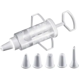 Westmark Garnierspritze, Mit 5 Tüllen, Füllmenge: 100 ml, Kunststoff, Transparent/Weiß,