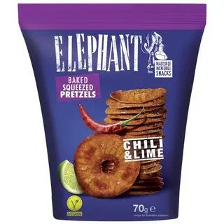 ELEPHANT Knabberei, Elephant Pretzels Chili und Limette Laugengebäck Packung 70g