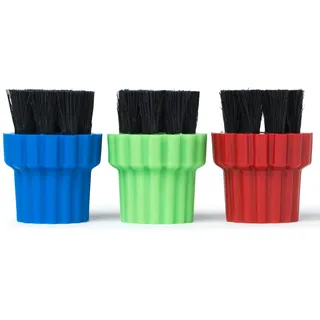H2O Bürsten für Dampfreiniger und Reiniger, Ersatzbürsten für H2O X5 & H2O HD, 3 Stück (Nylon, mehrfarbig)