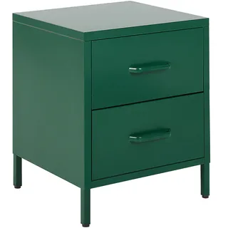 Beliani Nachttisch mit 2 Schubladen und 2 Griffen Grün