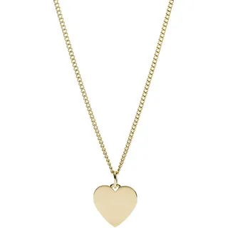 Fossil Halskette Heart Gold Edelstahl