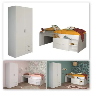 Parisot Kinderzimmer 2-teilig "Milky 14" Weiß / Grey Loft