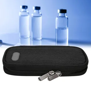 DEWIN Insulin Kühltasche, Insulinbeutel Tragbarer Insulin Kühlraumbeutel Arzneimittel Gekühlter Kühlbeutel (Schwarz)