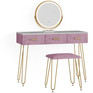 Vicco Schminktisch Layla 100 cm mit LED Beleuchtung und Hocker