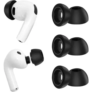 Ersatz-Ohrstöpsel für AirPods Pro 3 (2025), weiche Memory-Schaum-Ohrstöpsel für AirPods Pro 3. Generation, kein Silikondruck, rutschfestes Design, passend für Ladehülle, 3 Paar (M, Schwarz)