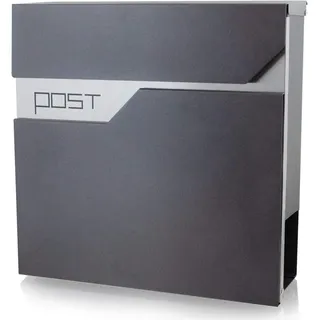 BITUXX Design Briefkasten MS-16442 Anthrazit inkl. Zeitungsfach