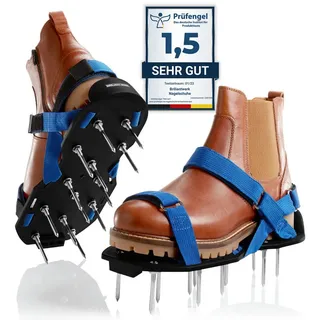 Briliantwerk Briliantwerk®️ Nagelschuhe mit Klettverschluss - Zum Rasen belüften oder als Estrichschuhe - Rasenlüfter Schuhe als Perfekter aerifizierer - inkl. Zwei Nagellängen - Der ideale Rasenbelüfter