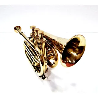 Trompete mit 3 Ventilen, Vintage-Stil, Messing, goldfarben
