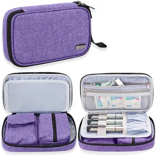 Luxja Diabetikertasche für Unterwegs, Tasche für Blutzuckermessgeräte und Diabetiker Zubehör (Nur Tasche), Lila