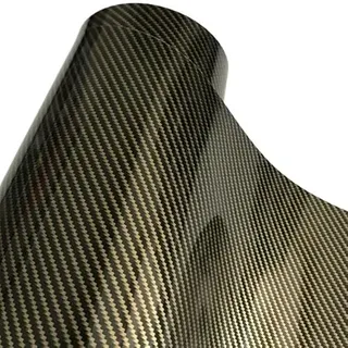 LIUCHUCHU Autofolie 50x300cm Gold Diagonal 2D Carbon Fiber Glänzend Faser Vinyl Film Auto Wrap Folie Mit Air Release(Gold Diagonal,50cm x 200cm)