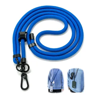 ICOVERI Handykette Universal zum Umhängen - Kompatibel mit jedem Hülle und Smartphone. Handy Kette Nylon Kordel, Praktisch, sicher, Einstellbar und Abnehmbar. Handyband Lanyard (Blau) - Einheitsgröße