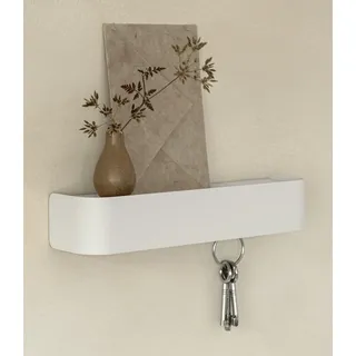 Kazai. Schlüsselbrett 'Tone' | Minimalistisches Schlüsselhaken-Design aus Berlin | Moderner Schlüsselhalter mit Ablage aus Metall | Schlüsselboard als Flur Möbel für die Wand | Weiß