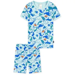 SCHIESSER Shorty Boys World (2 tlg) leichter Schlafanzug Kurz blau 104 EU