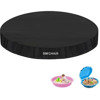 SIMPHAUS Sandmuschel Abdeckung Sandkasten Abdeckung Rund Abdeckplane Sandkasten Wasserdicht Sandkastenabdeckung mit Gummizug,Anti-UV 420D Oxford Sandkastenplane für Sandmuschel Wassermuschel 100x15cm