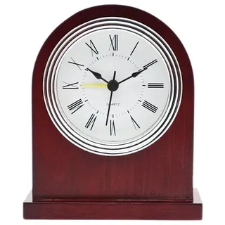 JAWSEU Analog Holz Wecker - Retro Tischuhr Ohne Ticken - Vintage Leise Holztischuhr für Wohnzimmer, Küche oder Büro