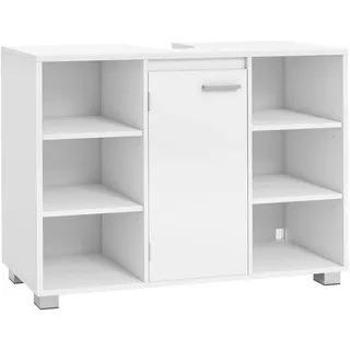 VASAGLE Waschbeckenunterschrank Badezimmerschrank 30 x 90 x 60 cm Wolkenweiß