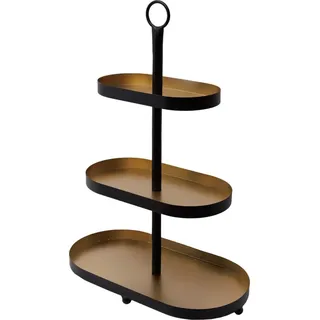 Trendline Deko Eisen Etagère 50 x 18 x 35 cm schwarz-gold