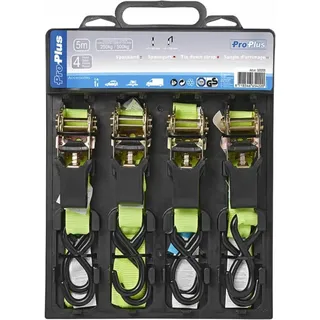 PRO PLUS Spanngurt mit Ratsche 5 m Set mit 4 Stück