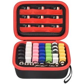 Boobowl USB Stick Tasche, USB Stick Aufbewahrung Hülle SD Speicherkartenhalter Aufbewahrungstasche, Elektronisches Zubehör Aufbewahrungstasche für SanDisk/für Samsung/für Inland/für PNY - Rot