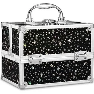 Kosmetikkoffer Klein Schminkkoffer Leer Make up Koffer Beauty Case mit Schloss Make up Organizer Koffer für Mädchen Nagelkoffer Cosmetic Case,Sch...