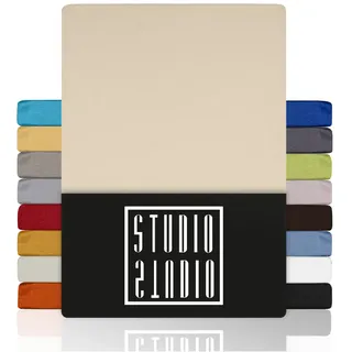 Studio Spannbettlaken Jersey 160 x 200 cm creme beige