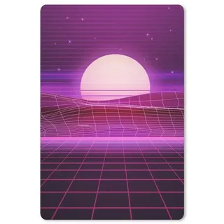 MuchoWow Mauspad Spiele - Neon - Retro - Lila - Sonne - Spiele (1-St), Maus Pad Klein, Gaming Zubehör, Büro Deko, 18x27 cm bunt 18 cm x 27 cm