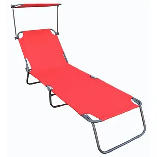 VCM Sonnenliege 185 x 55 x 24 cm Rot