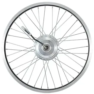 cyclingcolors 1x Fahrrad Vorderrad Felge Komplette Rand Radius Nabe für Elektrofahrrad VAE Größe 20" Mit bürstenlosem 24V Motor Aluminium Spezifischer Achsabstand für Falträder
