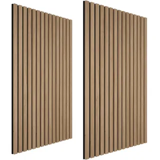 Tectake tectake® Akustikpaneele, Eiche hell, MDF und Echtholzfurnier, je 60 x 120 x 2,1 cm, Größe flexibel anpassbar