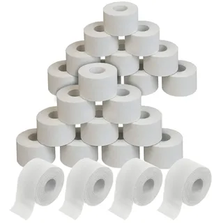 ALPIDEX 24 Rollen Sport Tape Set 3,8 cm x 10 m Gelenk Tapeverband Viele Farben Reißbares Unelastisches Sporttape Hautfreundlich Handball Fußball Volleyball, Farbe:weiß