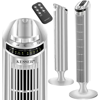 KESSER® Turmventilator mit Fernbedienung | 90° Oszillationswinkel | 3 Stufen | 90 cm |+ Timerfunktion | Turbo-Funktion | Säulenventilator Standventilator Luftkühler Ventilator Towerventilator