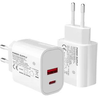 USB C Ladegerät 20W USBC Netzteil Adapter für iPhone 16/16 Pro/16 Pro Max/16 Plus/15 14 13 12 11/Mehr, Schnellladegerät Handy Stecker Ladestecker Ladeadapter (USB A+C)