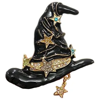 Luxylei Halloween-hexenhut-brosche, Coole -hexenhut-anstecknadel, Abzeichen Für Rucksäcke, Hüte, Halloween-Party, Schmuckzubehör