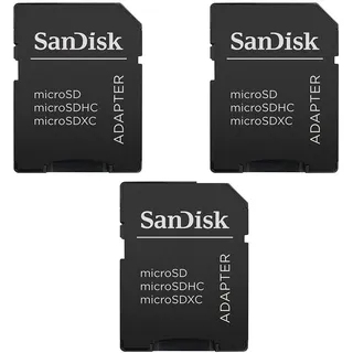 Sandisk Adapter für MicroSD / MicroSDHC / SDHC, kompatibel mit Speicherkarten bis zu 32 GB Kapazität, 3 Stück