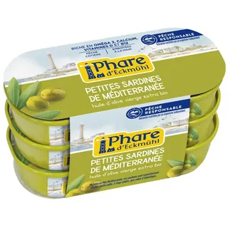 Kleine Mittelmeer-Sardinen - Bio-Olivenöl extra 3 Stück 165g