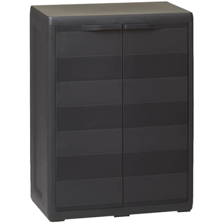 vidaXL Gartenschrank mit 1 Regal 0,65 x 0,38 x 0,87 m schwarz