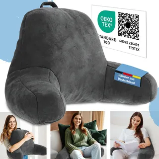 eloneo Rückenkissen 50 x 76 x 46 cm Grau