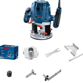 Bosch GOF 130 1300 W (Parallelführung, Kopierbolzen, Staubabsaugadapter, Zentrierstift, Führungsrolle, 2 Befestigungsklemmen)