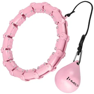 HMS Hhw11 Plus-size-hula-hoop-reifen, Hellrosa mit Nieten und Hms-gewicht