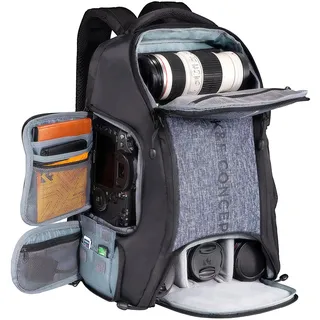 K&F CONCEPT Kamerarucksack wasserdicht Fotorucksack für Canon Nikon Sony Spiegelreflexkameras, Drohne, Objektiv, Laptop, Stativ und Zubehör