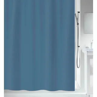 Spirella Duschvorhang - Anti-Bakteriell, waschbar, wasserdicht - Polyester, „Primo “ 240x200cm Blau