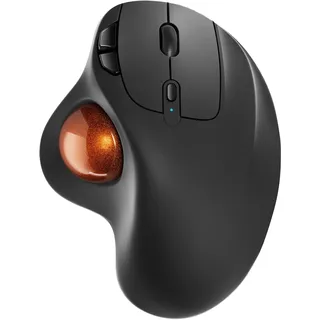 Nulea M501 Kabellose Trackball Maus, Wiederaufladbare Ergonomische Maus, Präzises und Reibungsloses Tracking, 3-Geräte-Verbindung (Bluetooth oder 2,4G USB-Empfänger), Kompatibel für Mac, Windows.