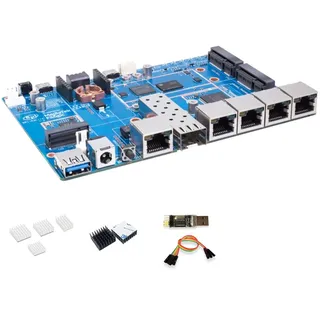youyeetoo Banana Pi BPI-R4 Lite Router - OpenWrt, MT7987A Chip, 2GB DDR4, 2.5G SFP & RJ45 WAN, 4X 1G LAN, Network Connectivity Industrial Single Board Computer (R4 Lite Bareboard)