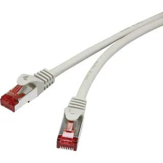 Renkforce RF-4724292 RJ45 Netzwerkkabel, Patchkabel CAT 6 S/FTP 0.15m Grau mit Rastnasenschutz, verg