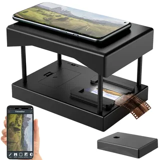 Somikon Mobiler Scanner für 35-mm-Dias und -Negative, mit LED-Beleuchtung, App (Mobile Dia Scanner, Smartphone Diascanner, Scan)