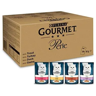 Purina Gourmet Perle Еrlesene Streifen in Gelee Sorten-Mix 96 x 85 g