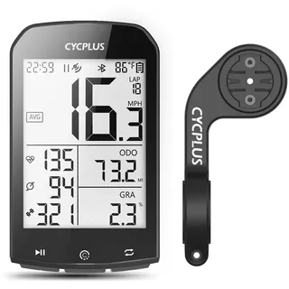 CYCPLUS GPS Fahrradcomputer und Halterung, wasserdichte Fahrradtacho und Kilometerzähler, ANT+ Bluetooth Drahtloser Radcomputer mit CYCPLUS Z1 Lenkerhalterung