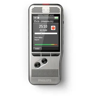 Philips Pocket Memo DPM6000 Digitales Diktiergerät mit 2Mic-Stereoaufnahme