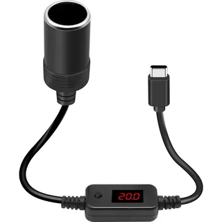 RUIZHI USB C auf Zigarettenanzünder, 40W USB C Stecker auf 12V Auto Zigarettenanzünder Adapter für Auto-Recorder, Streaming-Rückspiegel, Eingangsleistung bestimmt Ausgangsleistung